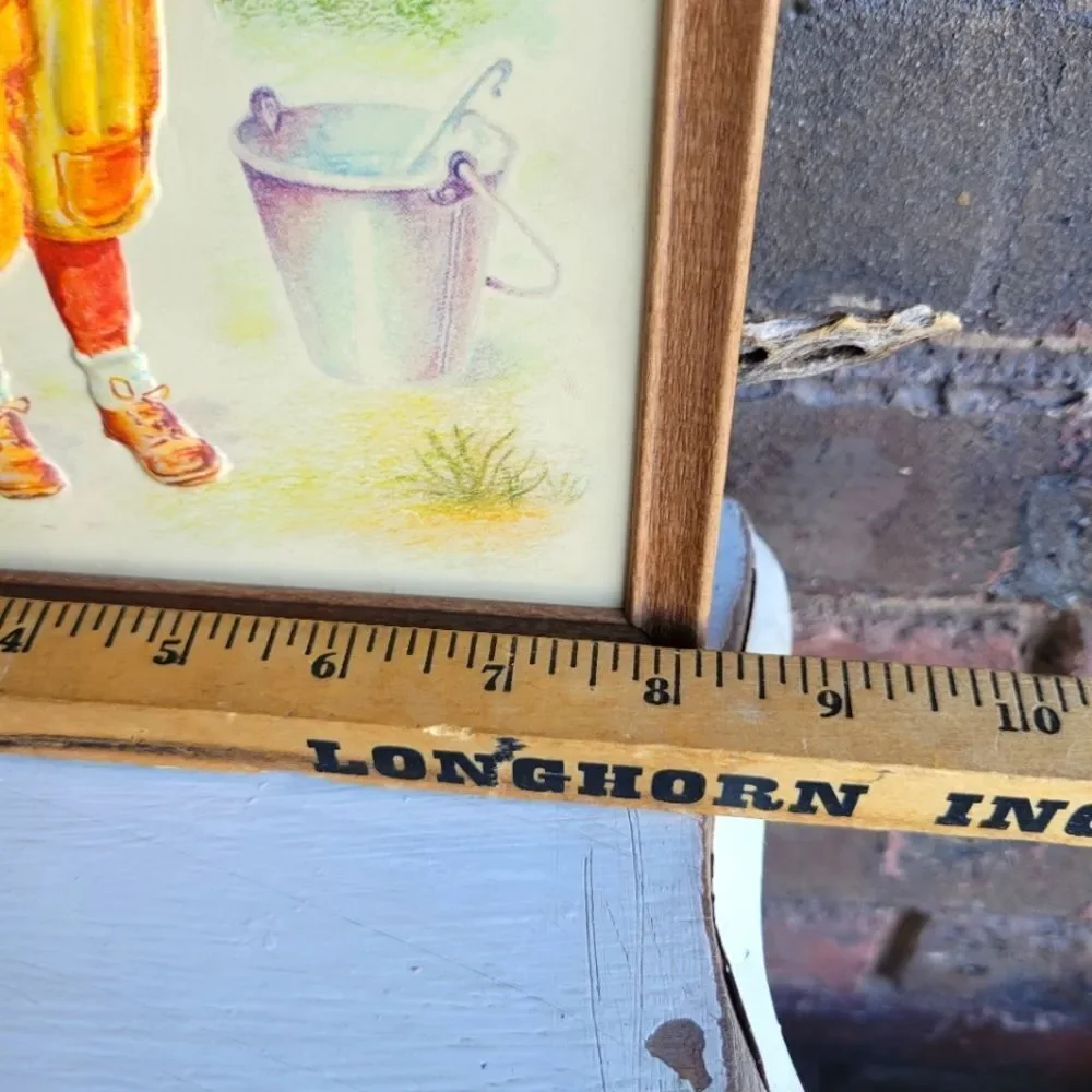 Pair of 1950's Metalcraft Framed 3D Baseball & Football Prints ⚾ 🏈 - Picture 10 of 14